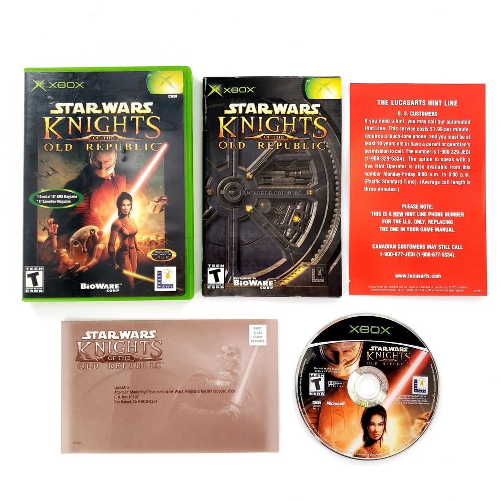 Star Wars: Knights of the Old Republic (Microsoft Xbox, 2003) Complete Tested